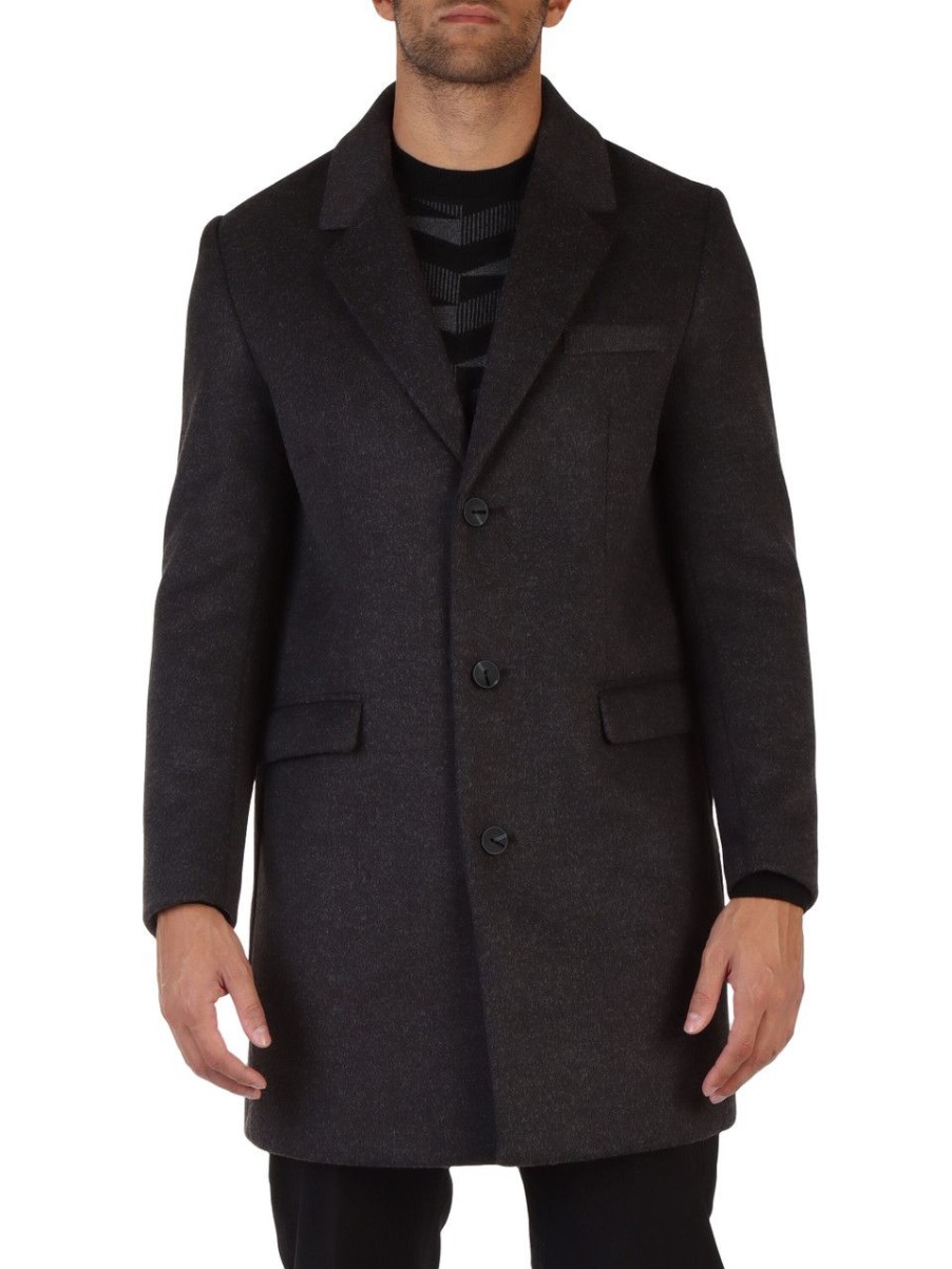 Uomo ANTONY MORATO | Cappotto In Misto Viscosa Russel Slim Fit Grigio Scuro