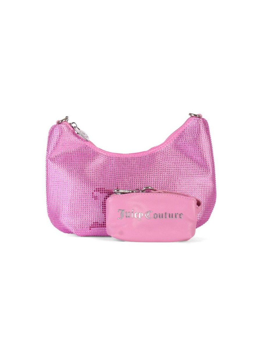 Donna JUICY COUTURE | Borsa Hobo Hazel Small Con Strass Rosa