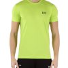 Uomo EA7 | T-Shirt In Cotone Con Stampa Logo Gommata Verde Chiaro