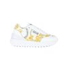 Donna VERSACE JEANS COUTURE | Sneakers In Pelle E Tessuto Con Stampa Logo Bianco