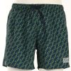 Uomo EA7 | Boxer Mare Con Stampa Logo All Over Blu Scuro