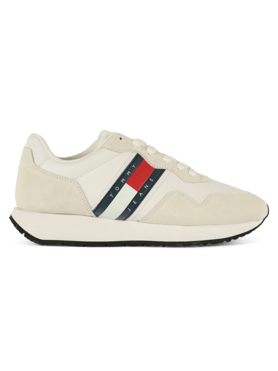 Uomo TOMMY JEANS | Sneakers In Pelle Modern Runner Bianco