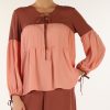 Donna SFIZIO | Blusa Svasata In Misto Seta Rosa