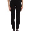 Donna EA7 | Leggings In Cotone Stretch Con Stampa Logo Nero