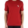 Uomo EMPORIO ARMANI | T-Shirt In Cotone Con Ricamo Logo Frontale Rosso Scuro