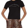 Donna JUICY COUTURE | T-Shirt In Cotone Noah Con Logo In Strass Nero