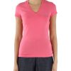 Donna ARMANI EXCHANGE | T-Shirt Collo A V In Cotone Stretch Rosa