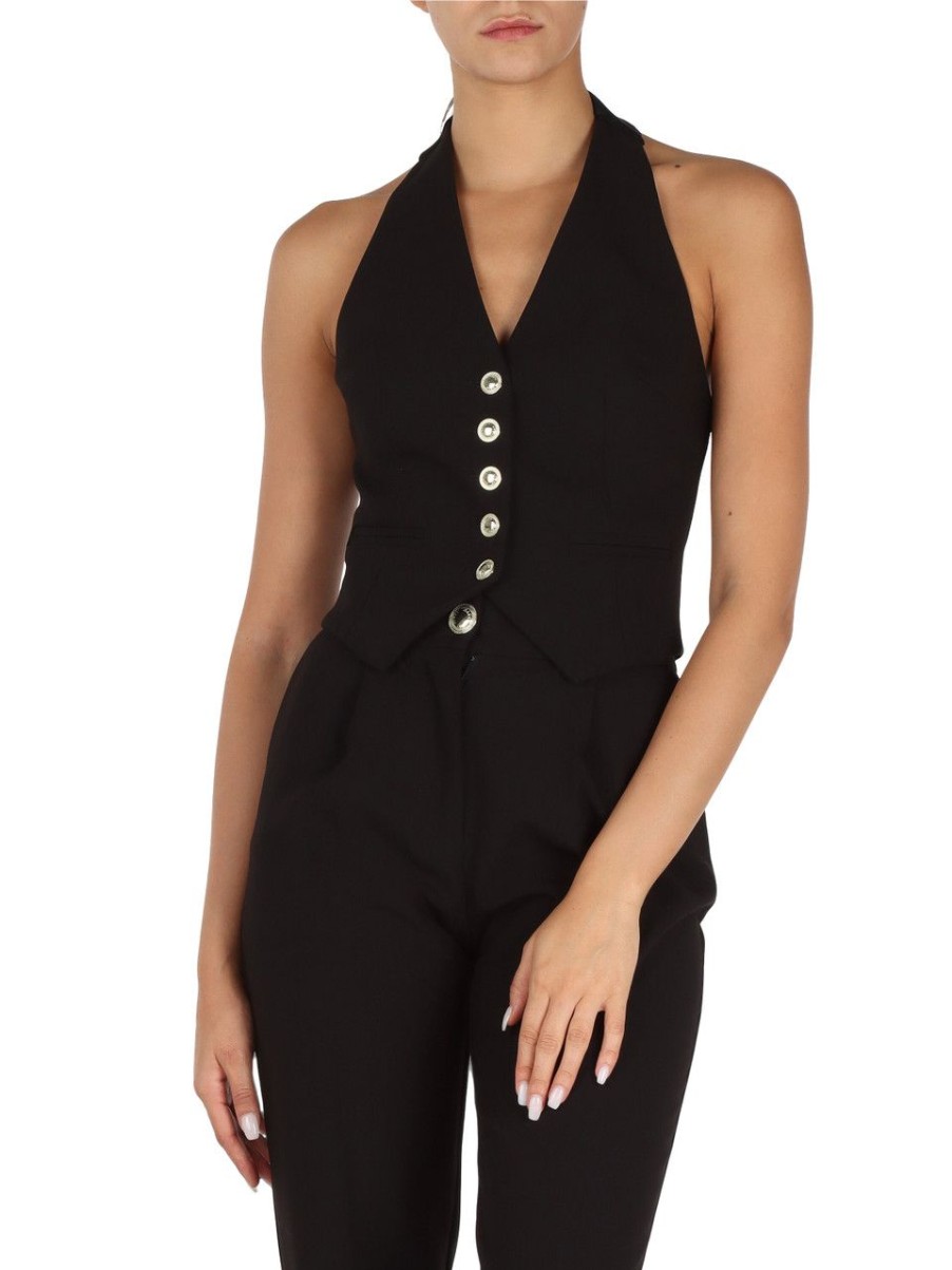 Donna MARCIANO GUESS | Gilet Top In Misto Viscosa Nero