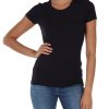 Donna SUN68 | T-Shirt In Modal Con Placca Logo Nero