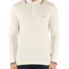 Uomo TOMMY HILFIGER | Polo Slim Fit A Maniche Lunghe In Cotone Piquet Stretch Bianco