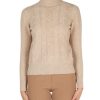 Donna MARKUP | Maglia Collo Alto Con Paillettes Beige