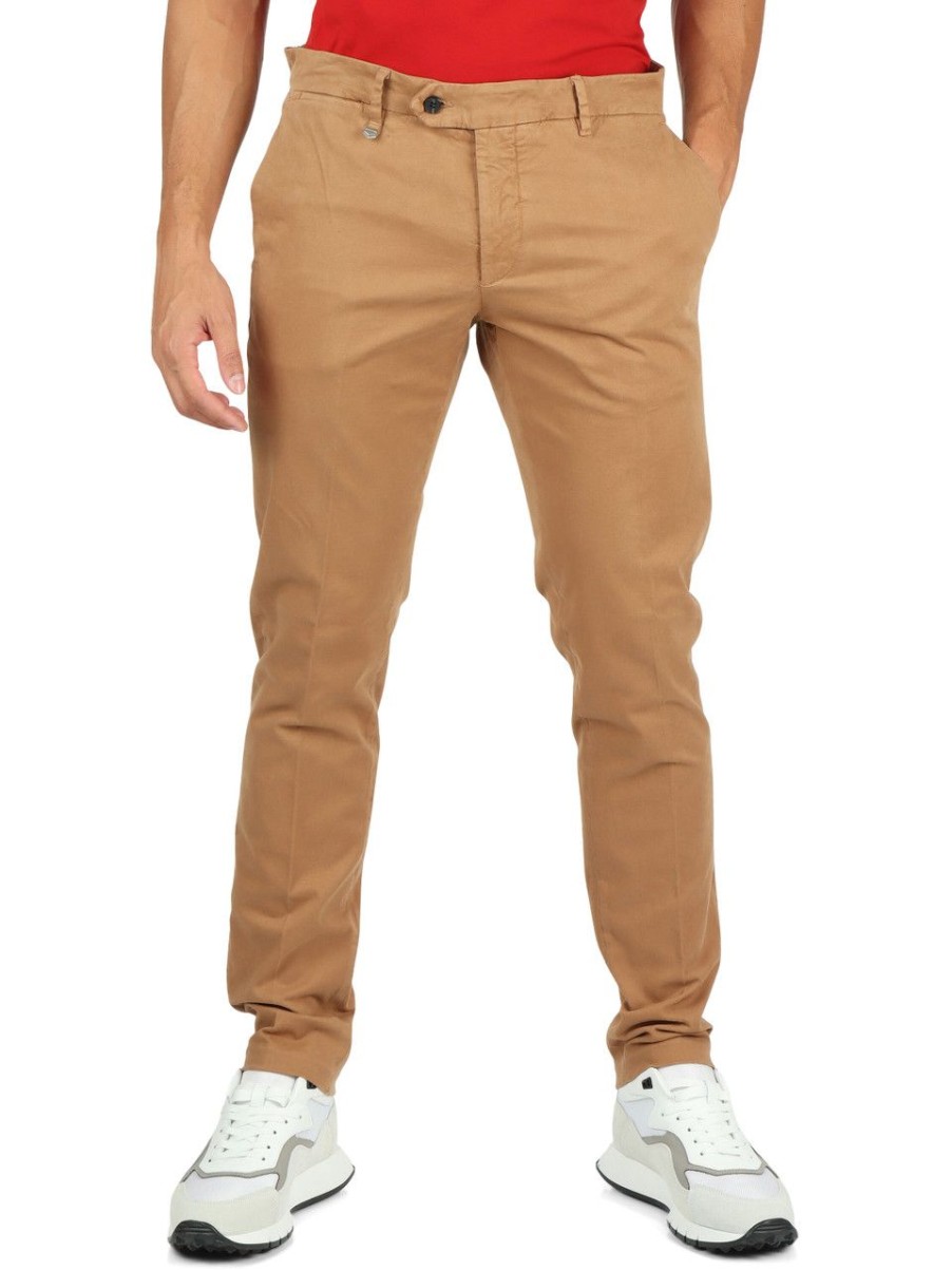 Uomo ANTONY MORATO | Pantalone Bryan Skinny Fit In Cotone Stretch Marrone Chiaro