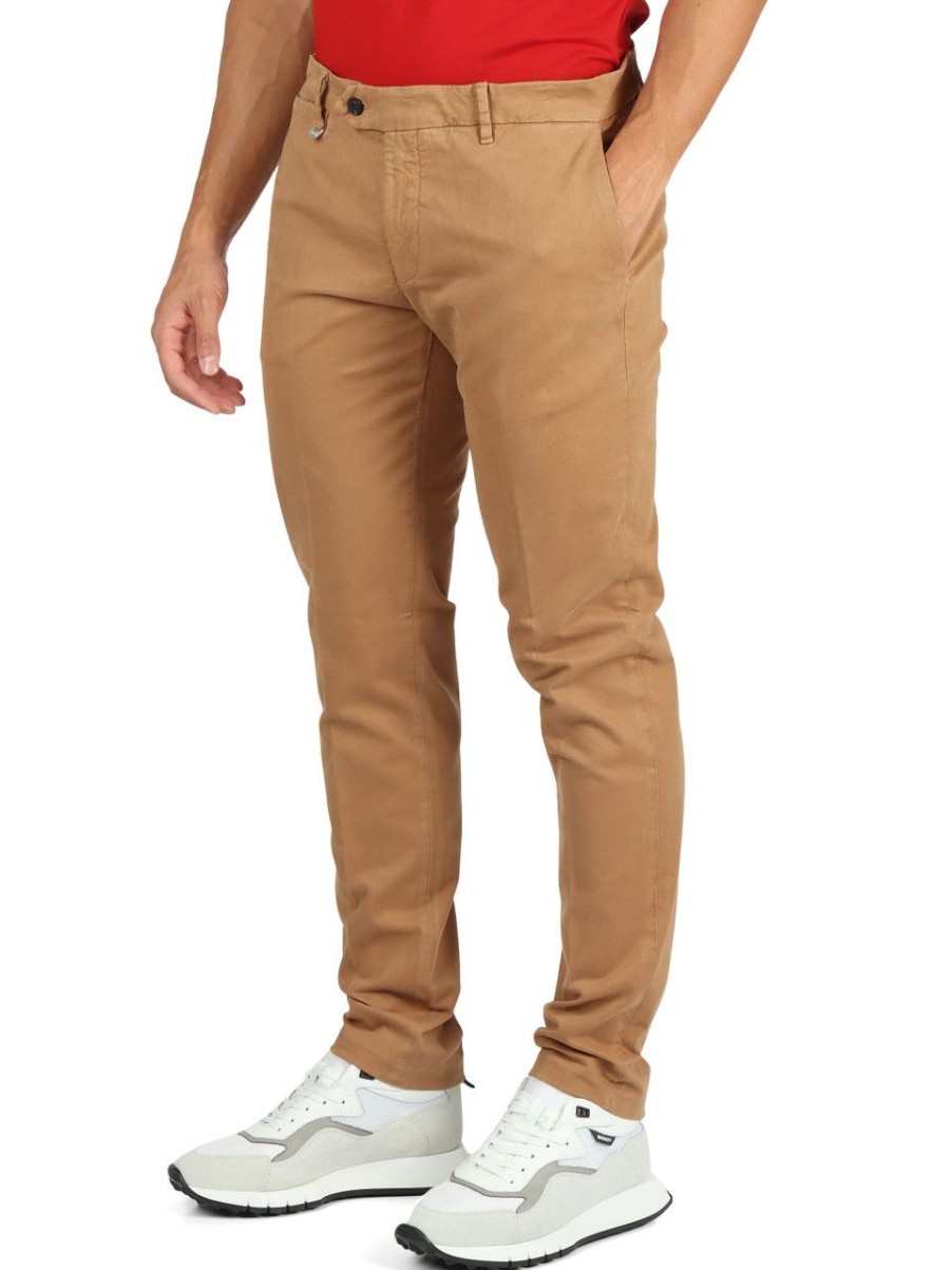 Uomo ANTONY MORATO | Pantalone Bryan Skinny Fit In Cotone Stretch Marrone Chiaro