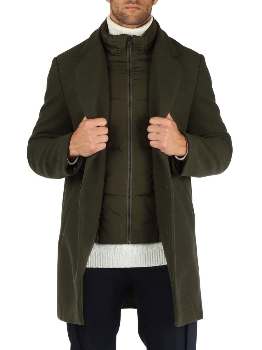 Uomo ANTONY MORATO | Cappotto Rupert Regular Fit Con Inserto Trapuntato Rimovibile Verde Scuro