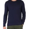 Uomo REPLAY | Maglia In Misto Lana Con Patch Logo Blu Scuro