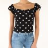 Donna GUESS | Top In Pizzo Con Stampa A Pois Nero