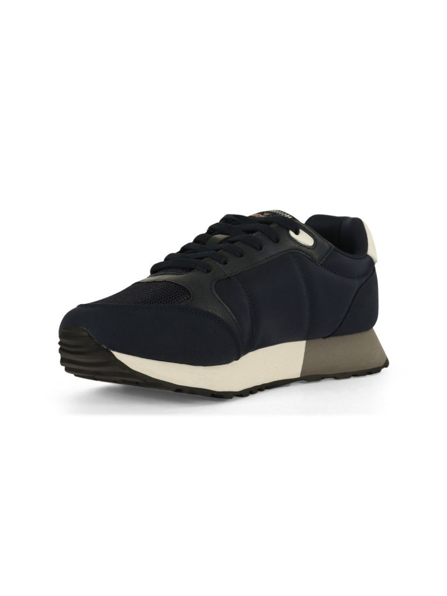 Uomo AERONAUTICA MILITARE | Sneakers Running In Tessuto Tecnico Ed Ecosuede Blu Scuro