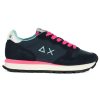 Donna SUN68 | Sneakers In Pelle E Tessuto Ally Solid Nylon Blu Scuro