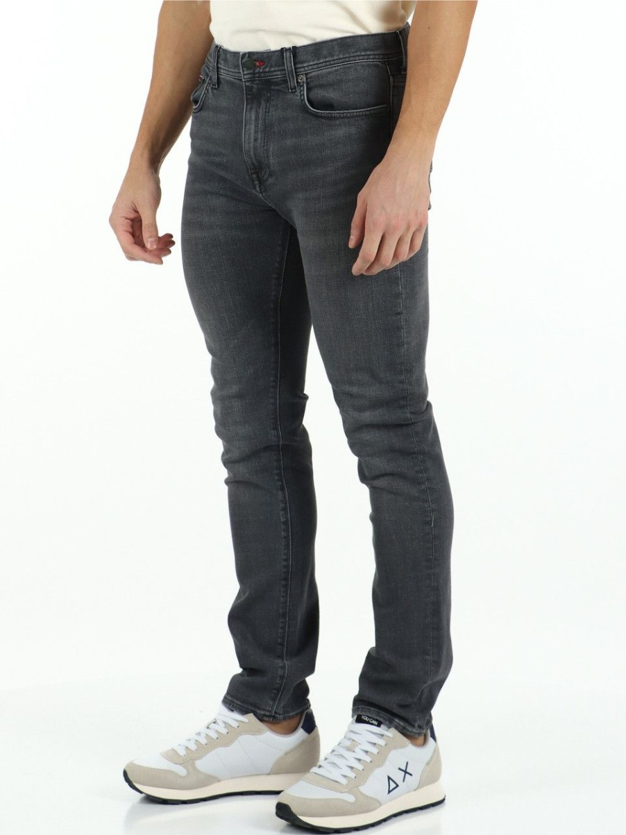 Uomo TOMMY HILFIGER | Pantalone Jeans Cinque Tasche Bleecker Silm Fit Grigio Scuro