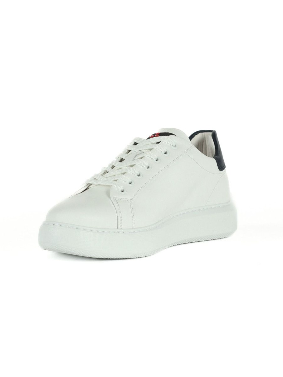 Uomo PEUTEREY | Sneakers In Pelle Helica 02 Bianco/Nero