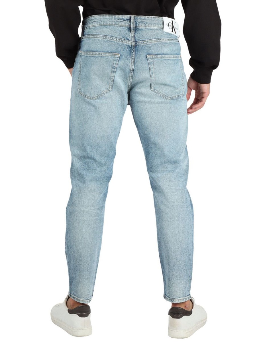 Uomo CALVIN KLEIN JEANS | Pantalone Jeans Cinque Tasche Dad Fit Blu Chiaro