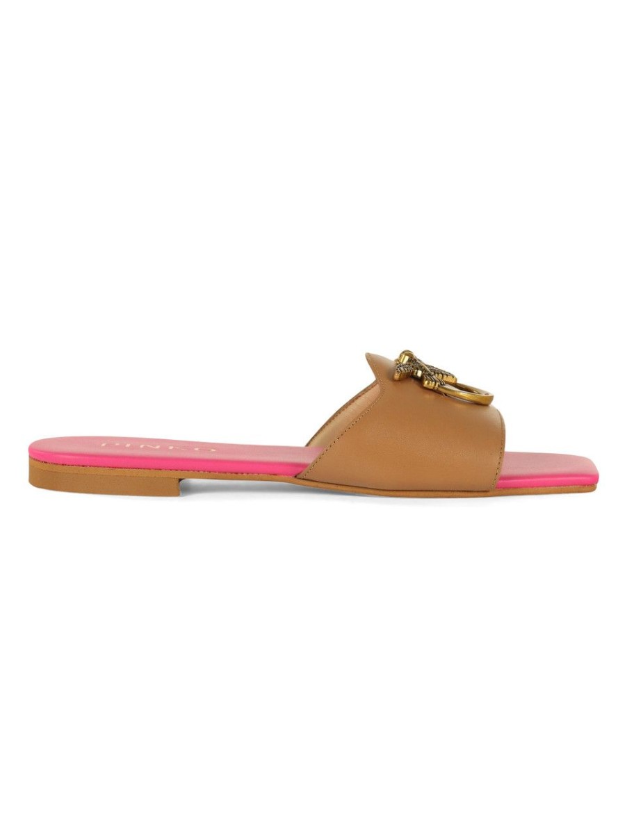 Donna PINKO | Ciabattine Flat In Pelle Marli 01 Cuoio