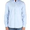 Uomo CALVIN KLEIN | Camicia Fitted In Cotone Stretch Celeste