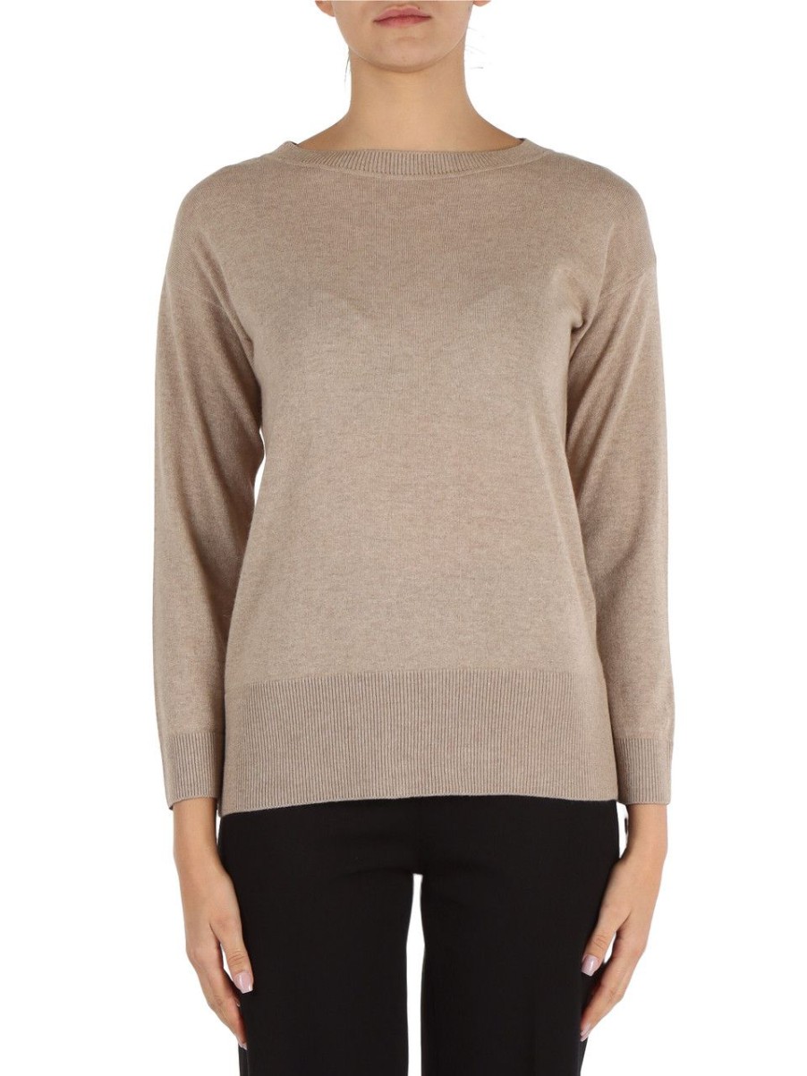 Donna ALPHA STUDIO | Maglia In Misto Lana - Viscosa E Cashmere Beige