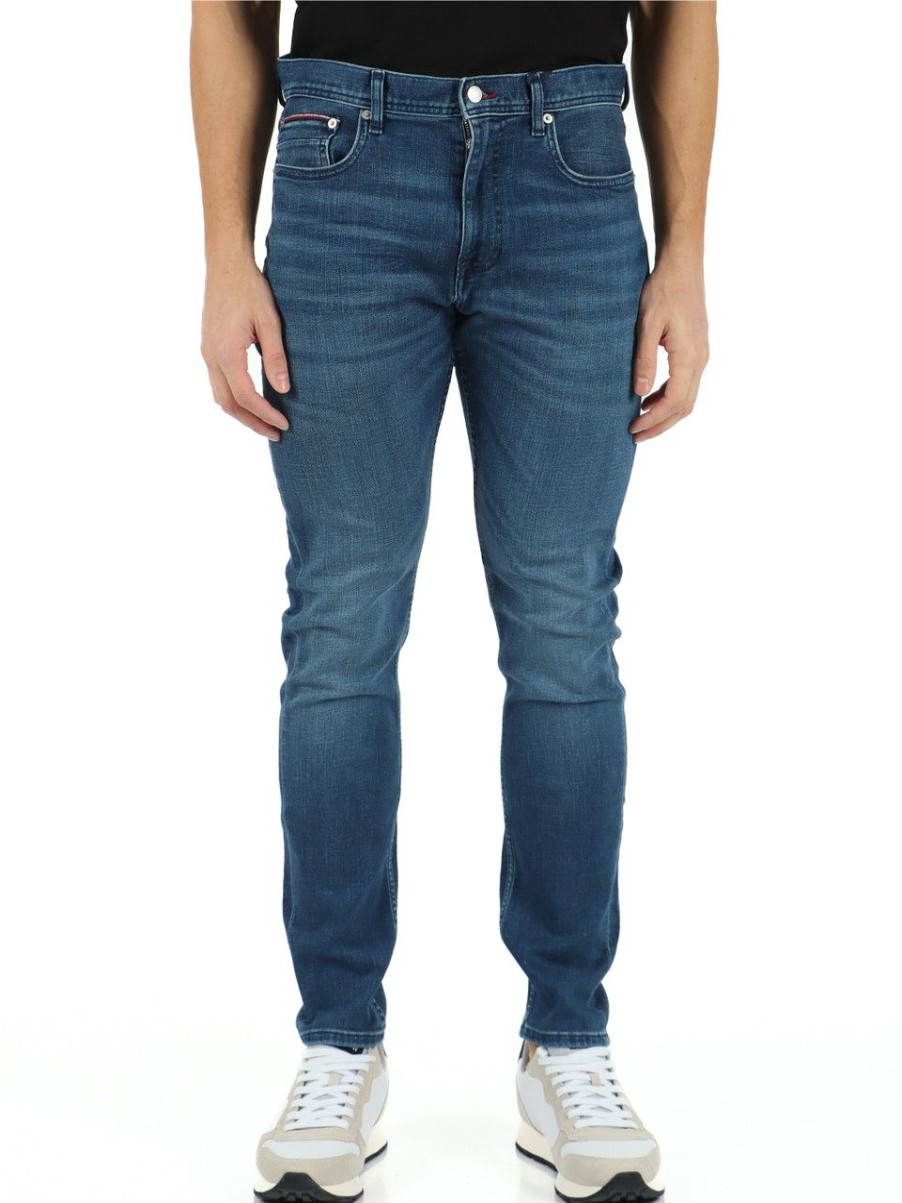 Uomo TOMMY HILFIGER | Pantalone Jeans Cinque Tasche Houston Slim Taper Fit Blu