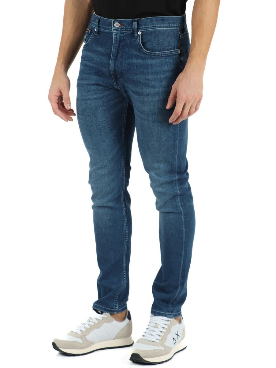 Uomo TOMMY HILFIGER | Pantalone Jeans Cinque Tasche Houston Slim Taper Fit Blu