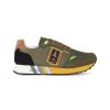 Uomo AERONAUTICA MILITARE | Sneakers In Tessuto Ed Ecopelle Con Patch Logo Verde