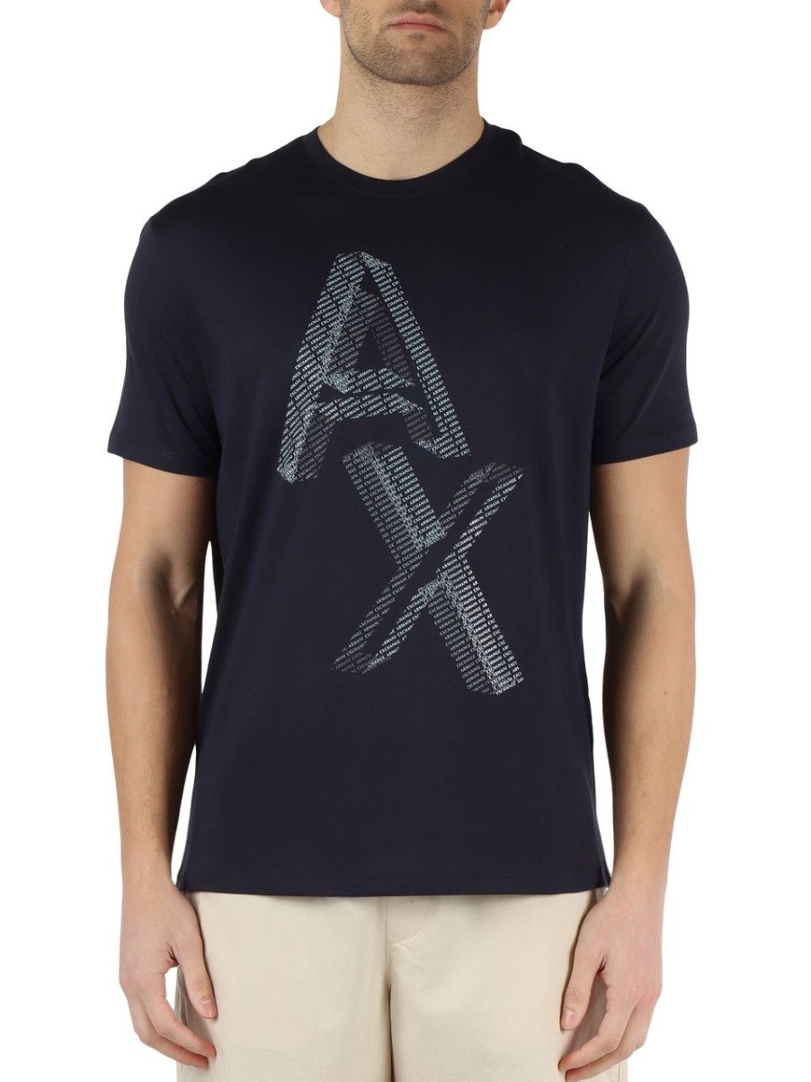 Uomo ARMANI EXCHANGE | T-Shirt Regular Fit In Cotone Pima Blu