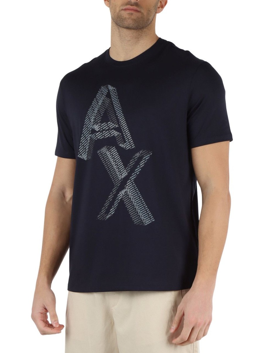 Uomo ARMANI EXCHANGE | T-Shirt Regular Fit In Cotone Pima Blu