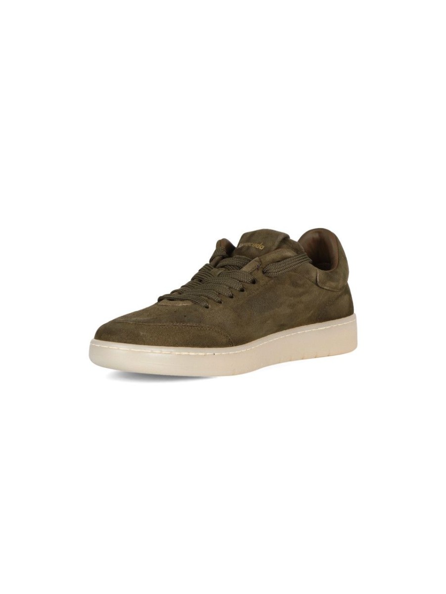 Uomo BARRACUDA | Sneakers In Pelle Scamosciata Con Scritta Logo Verde Scuro