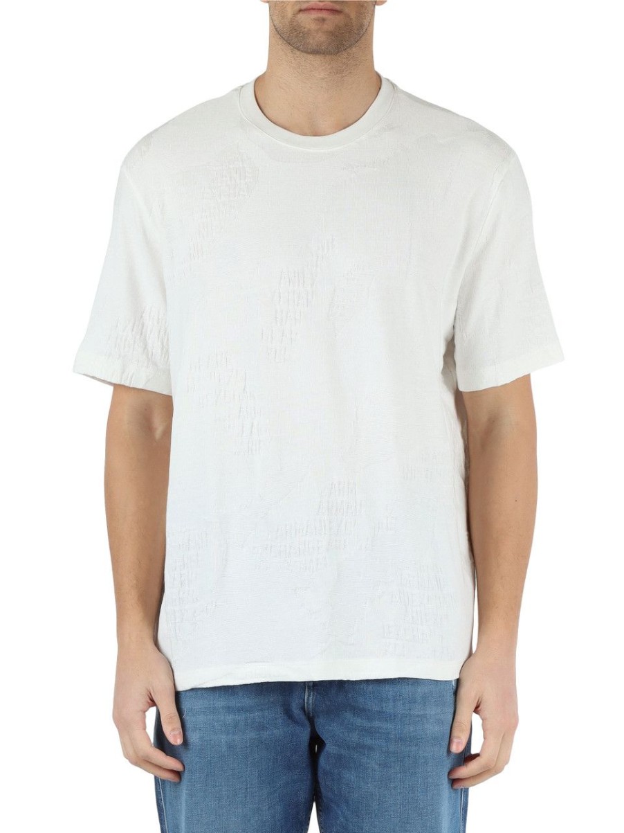 Uomo ARMANI EXCHANGE | T-Shirt Regular Fit In Cotone Panna