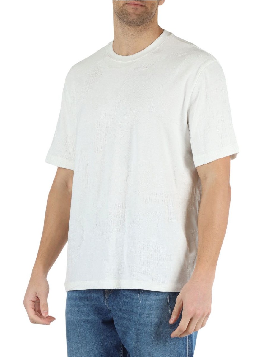 Uomo ARMANI EXCHANGE | T-Shirt Regular Fit In Cotone Panna