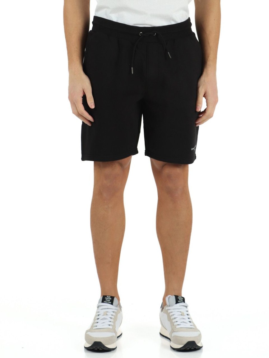 Uomo TOMMY HILFIGER | Pantaloncini Sportivi In Cotone Felpato Nero