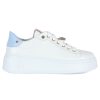 Donna GIO+ | Sneakers In Pelle Pia166A Con Inserti A Contrasto Bianco