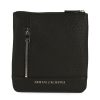 Uomo ARMANI EXCHANGE | Borsa A Tracolla Flat Con Scritta Logo Nero