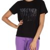 Donna MARKUP | T-Shirt In Cotone Con Strass Multicolor Nero