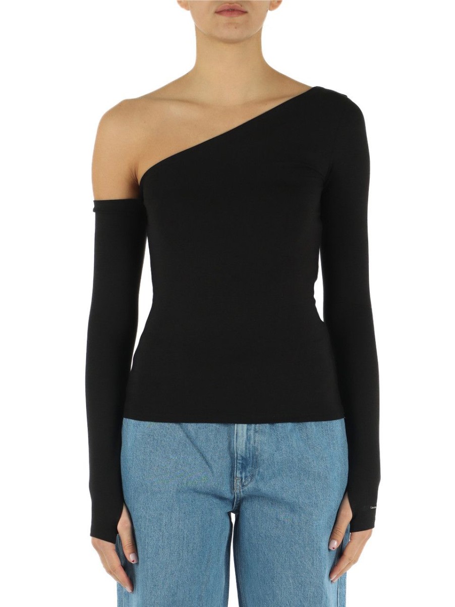 Donna CALVIN KLEIN | Top Monospalla In Cotone E Modal Nero