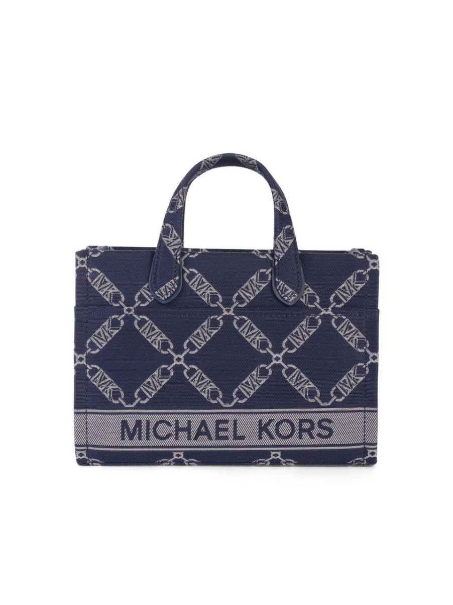 Donna MICHAEL MICHAEL KORS | Borsa A Mano Gigi Piccola Con Logo Jacquard Blu