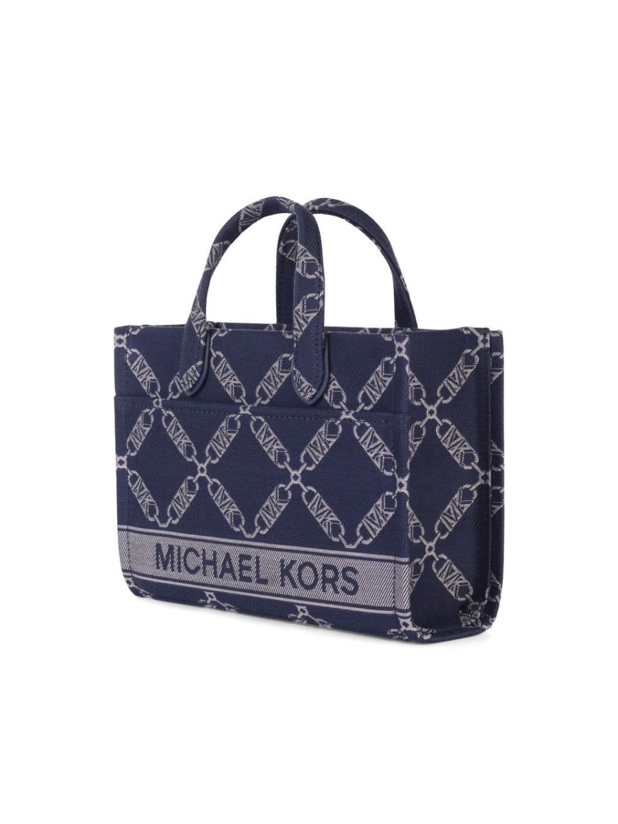 Donna MICHAEL MICHAEL KORS | Borsa A Mano Gigi Piccola Con Logo Jacquard Blu