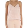 Donna TWINSET | Top Svasato Effetto Piume Rosa