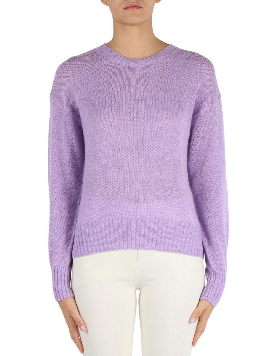 Donna MARKUP | Maglia Girocollo In Misto Lana E Mohair Viola Chiaro