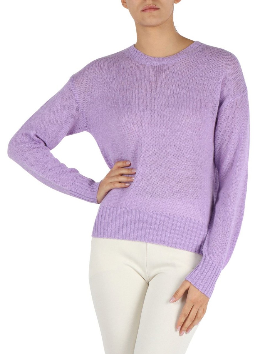 Donna MARKUP | Maglia Girocollo In Misto Lana E Mohair Viola Chiaro