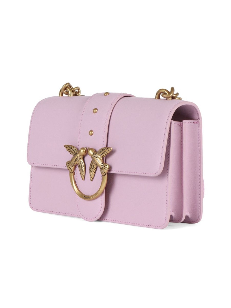 Donna PINKO | Borsa A Tracolla In Pelle Love One Mini Cl. Viola Chiaro