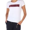 Donna EA7 | T-Shirt In Cotone E Modal Con Scritta Logo Bianco