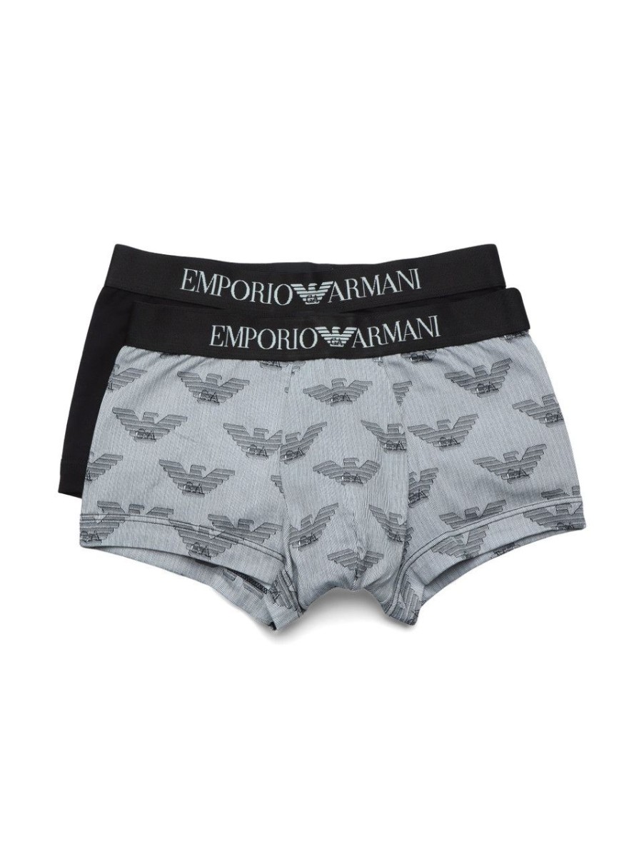 Uomo EMPORIO ARMANI | Il Set Comprende Due Paia Di Parigamba In Cotone Stretch Nero