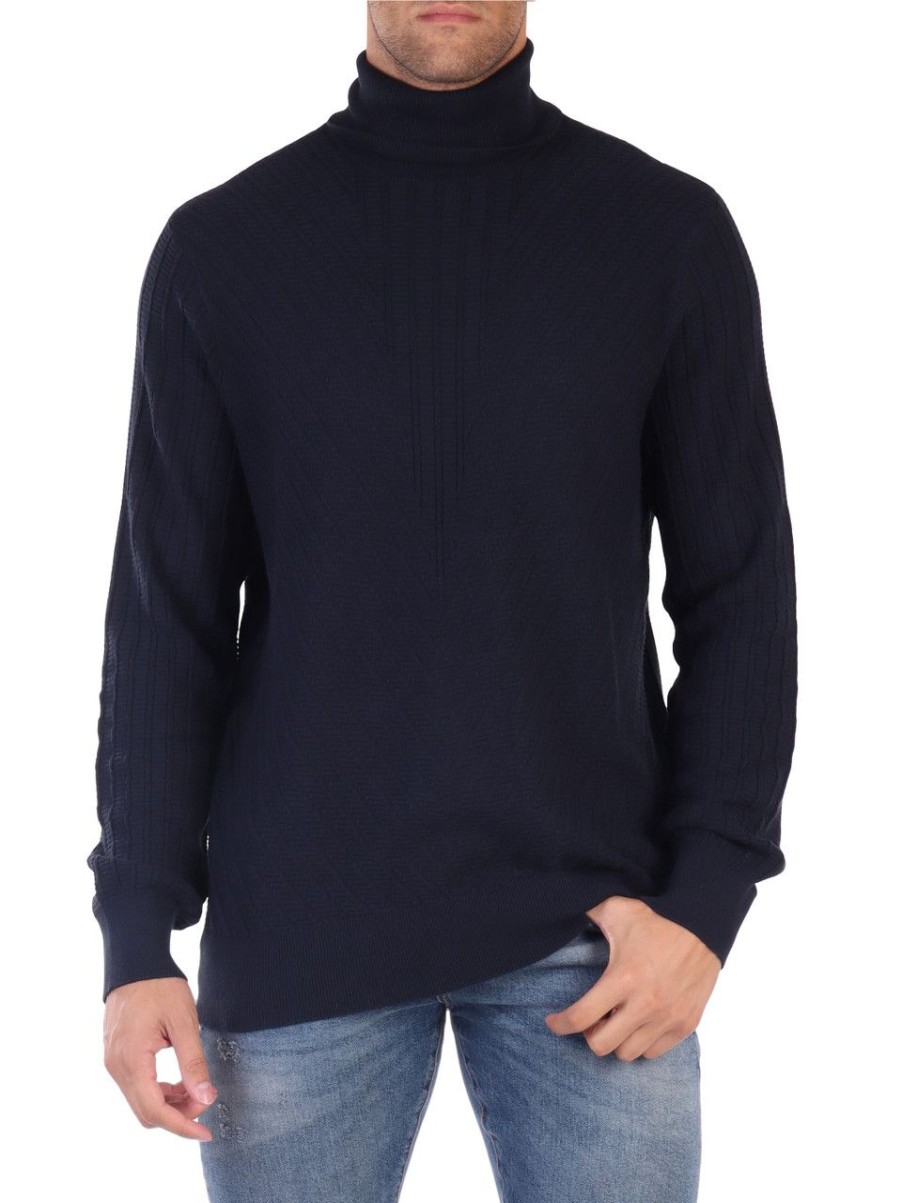 Uomo ARMANI EXCHANGE | Maglia Collo Alto In Misto Lana E Cotone Sustainability Values Blu